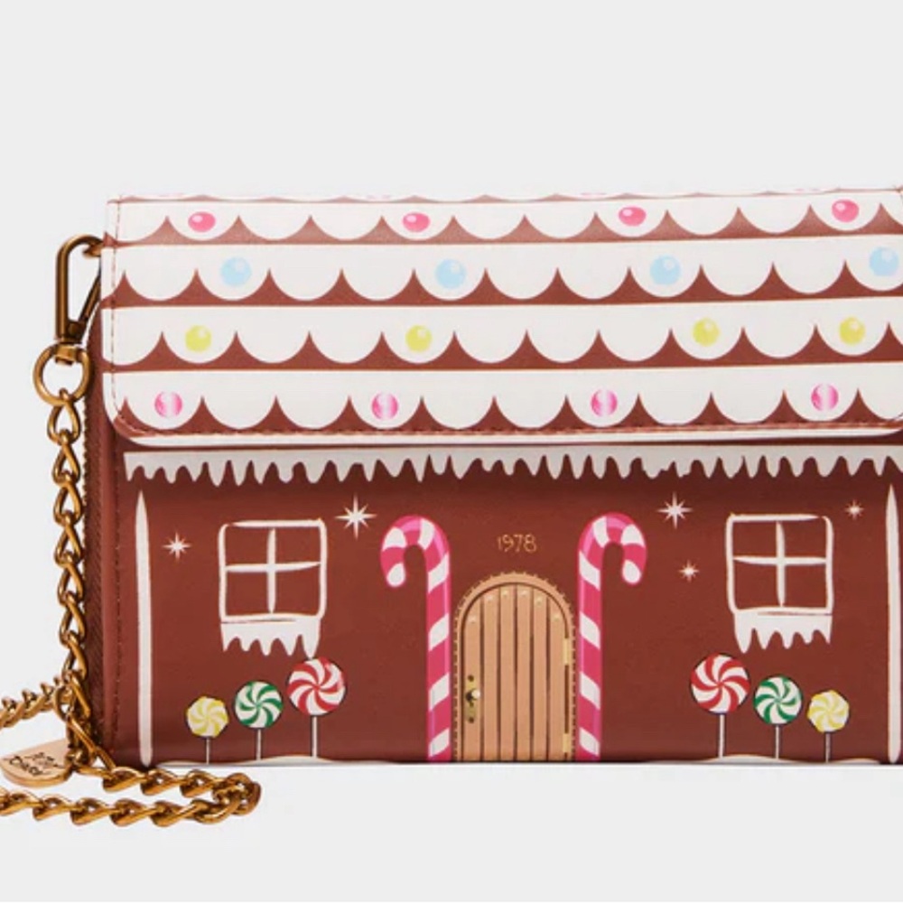 KITSCH GINGERBREAD WALLET ON STRING BROWN